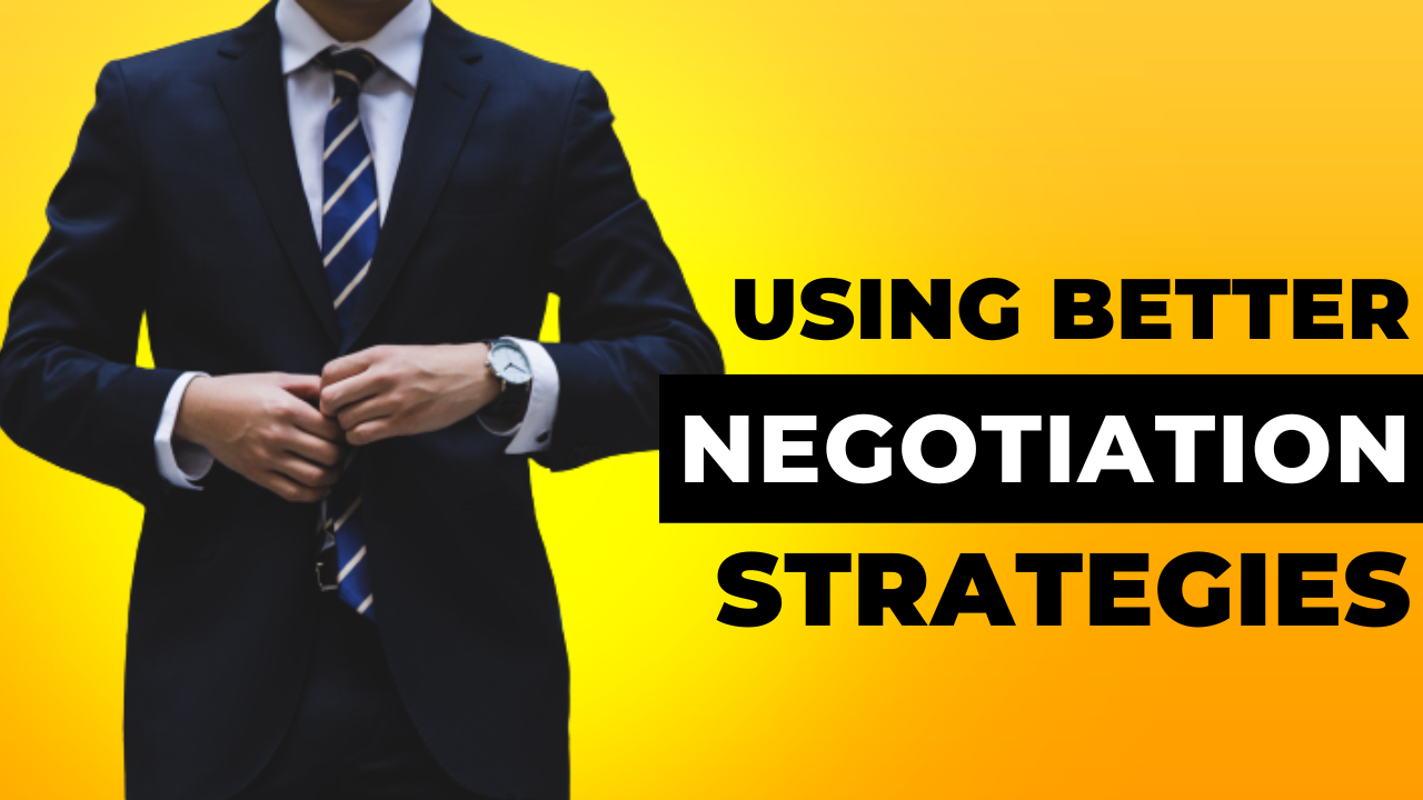 Thumbnail, man in suit, yellow background, looking to negotiate.